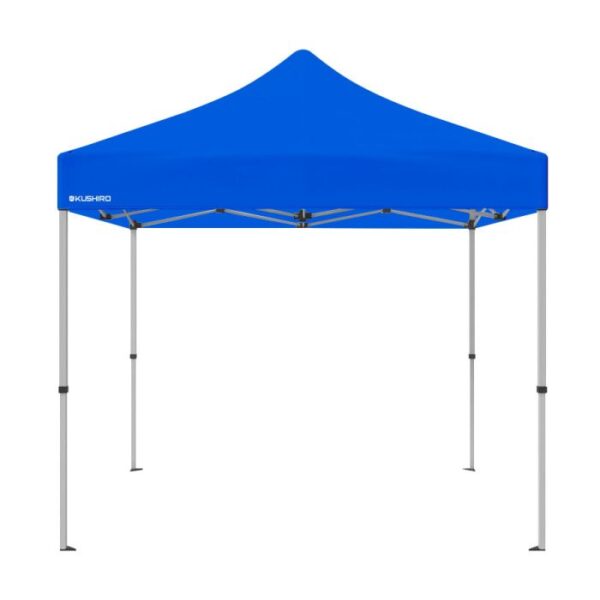 Gazebo azul plegable 3 m × 3 m de aluminio