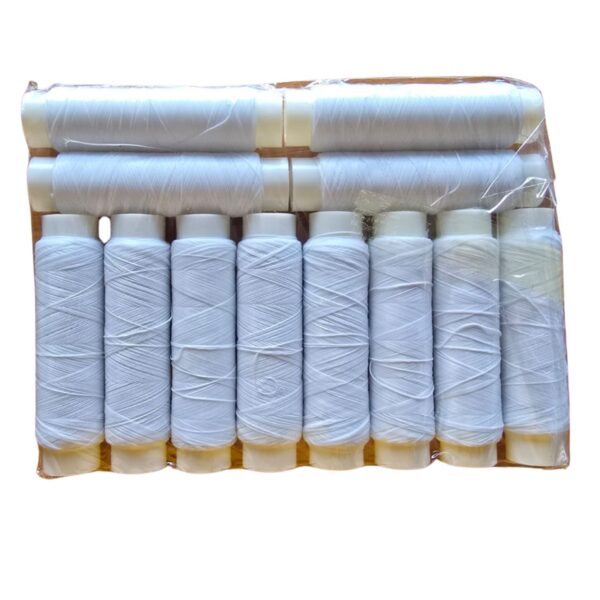 ponchos (5) Pack Hilo Elástico Para Atar Carnada X 12 Unidades Pesca Blanco