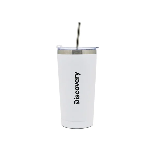 Vaso Termico Discovery c/Bombilla 600 Ml Blanco (14013)