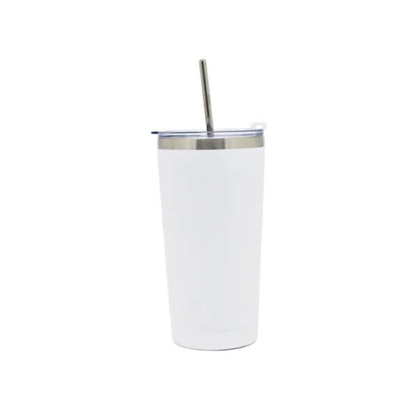 Vaso Termico Discovery c/Bombilla 600 Ml Blanco (14013)