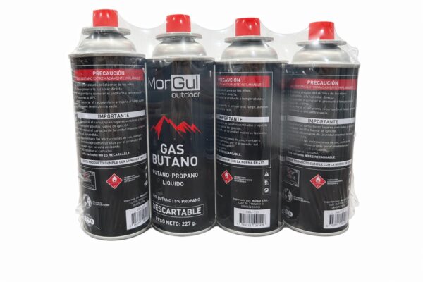 Cartucho de gas butano 227grs venta por pack de 4 Unidades (GBU-227)