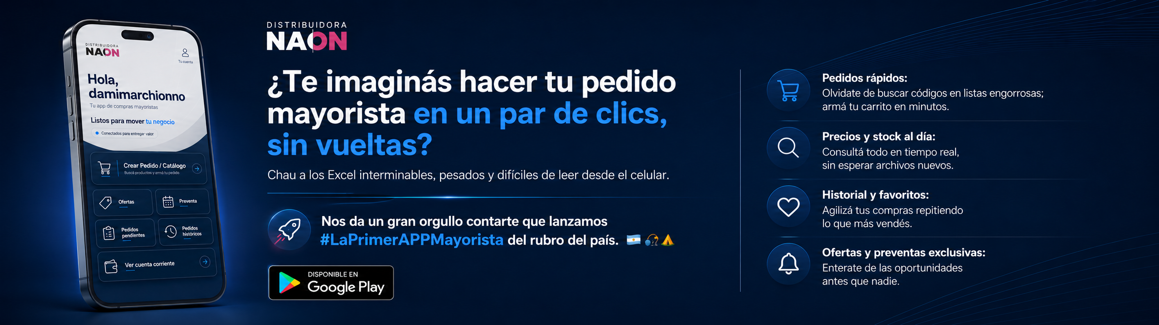 App Distribuidora Naon - comprá más rápido y cómodo
